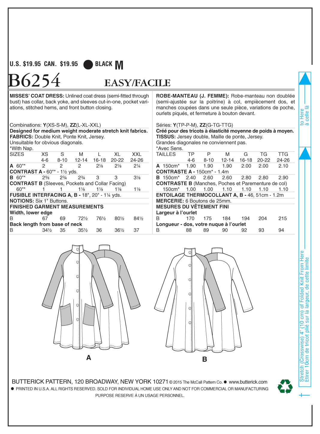 Butterick Coat B6254