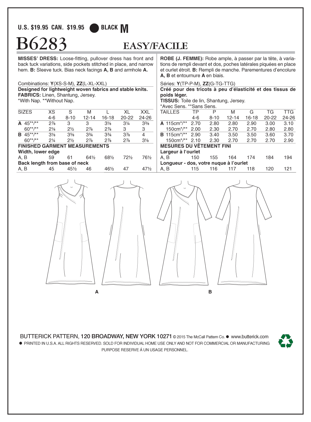 Butterick Dress B6283