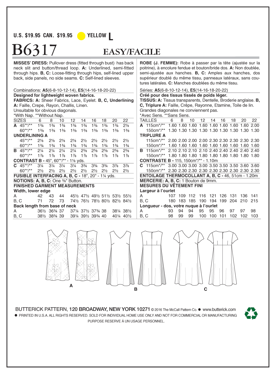 Butterick Dress B6317