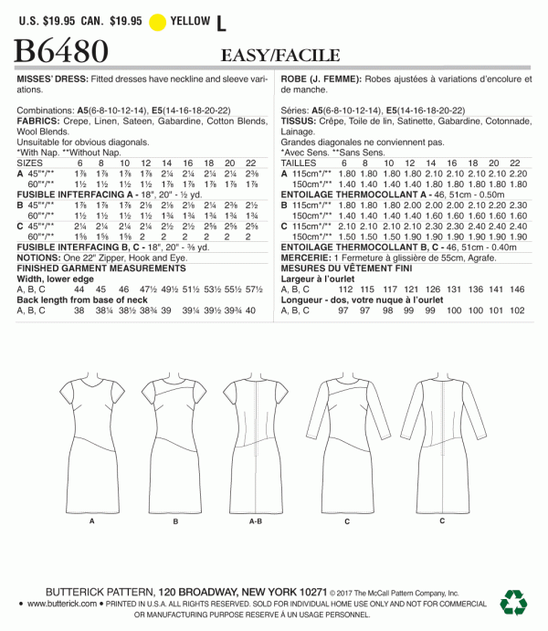 Butterick Dress B6480