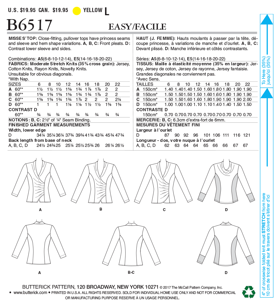 Butterick Top B6517