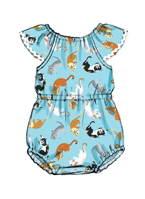 Butterick Baby Romper, Dress, Panties B6549