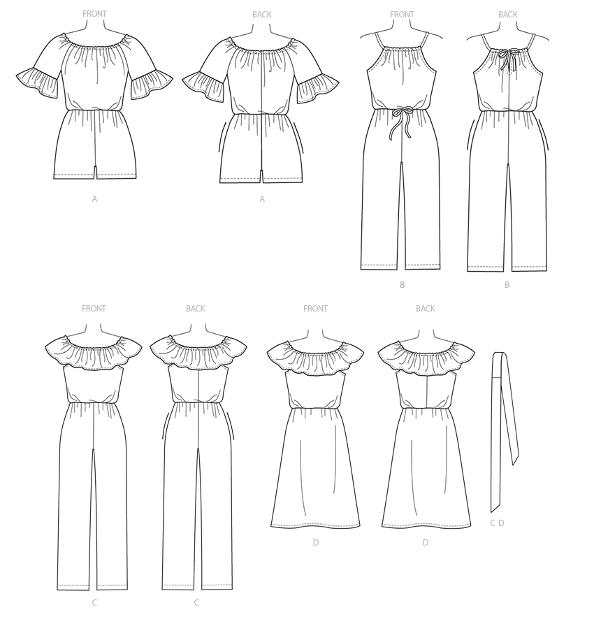 Butterick Dress, Romper and Jumpsuit B6566