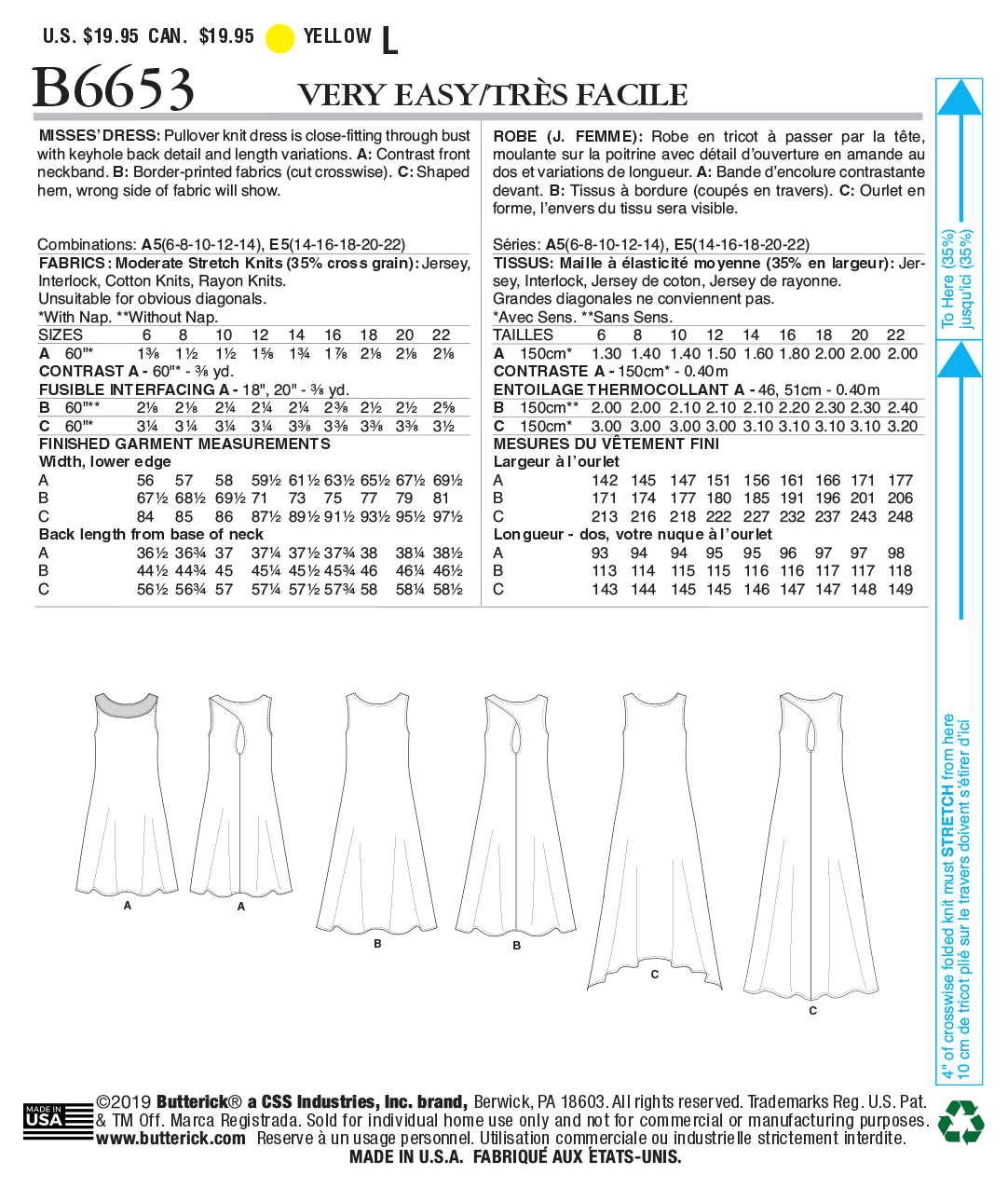 Butterick Dresses B6653