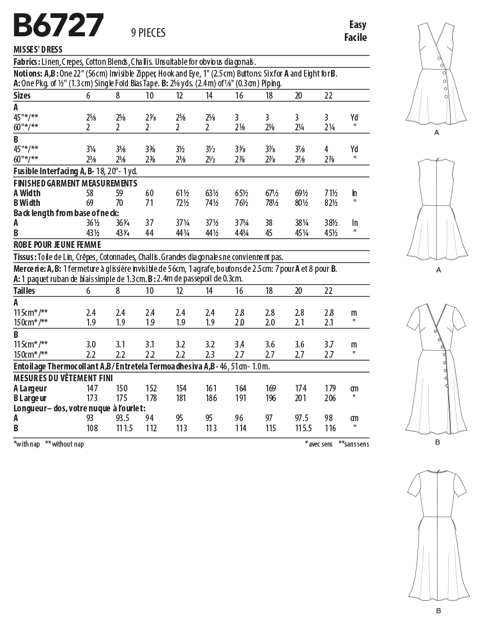 Butterick Dress B6727