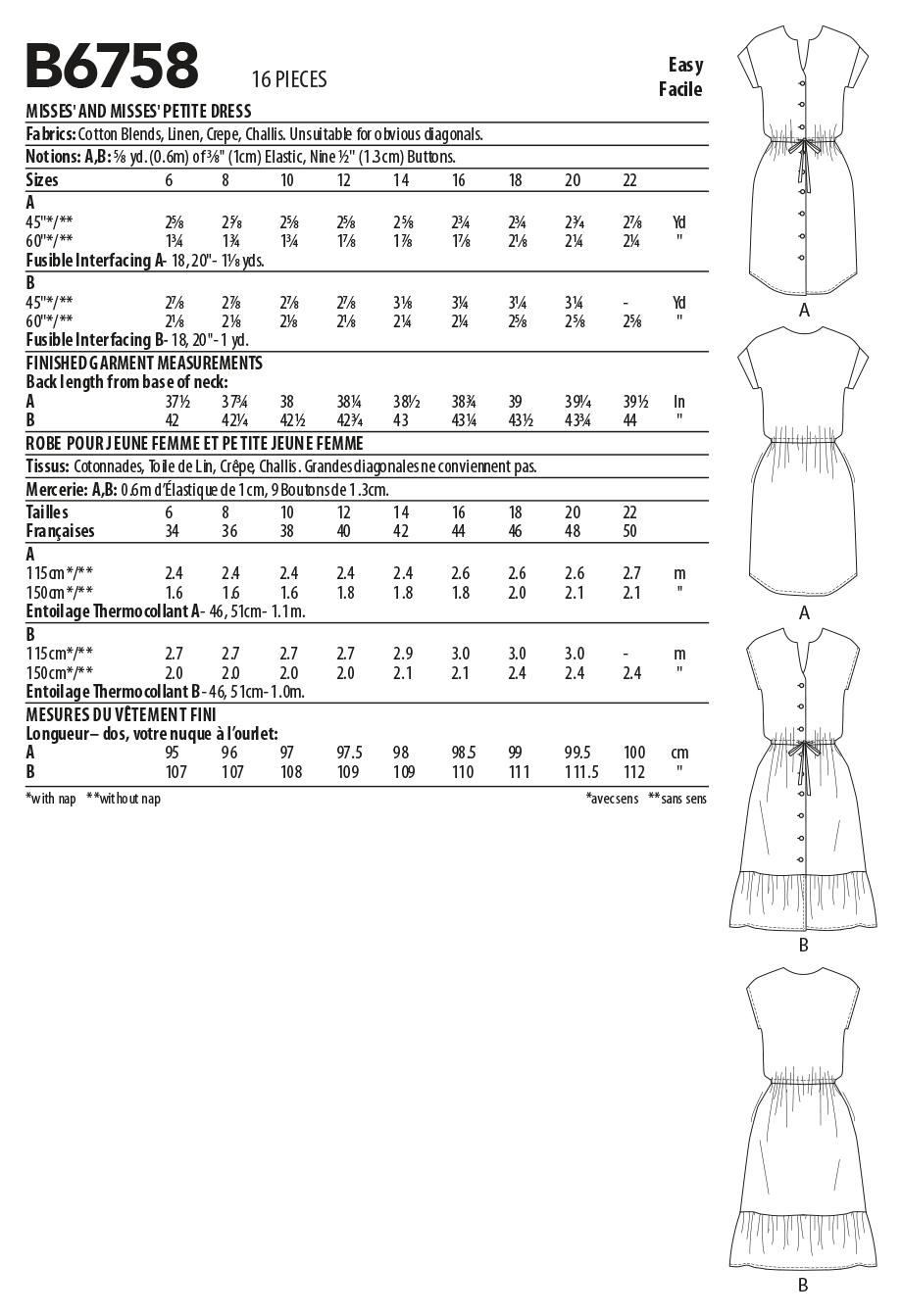 Butterick Dress B6758