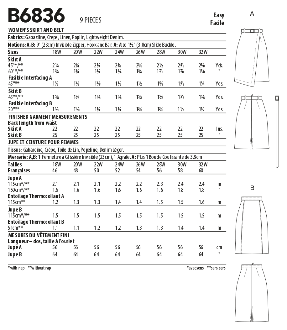 Butterick Skirts B6836