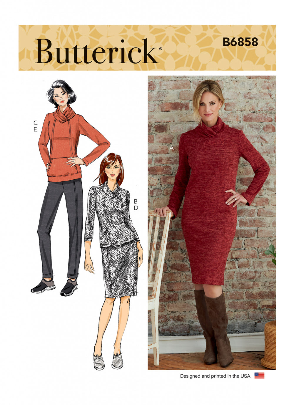 Butterick Dress, Top, Skirt, Trousers B6858