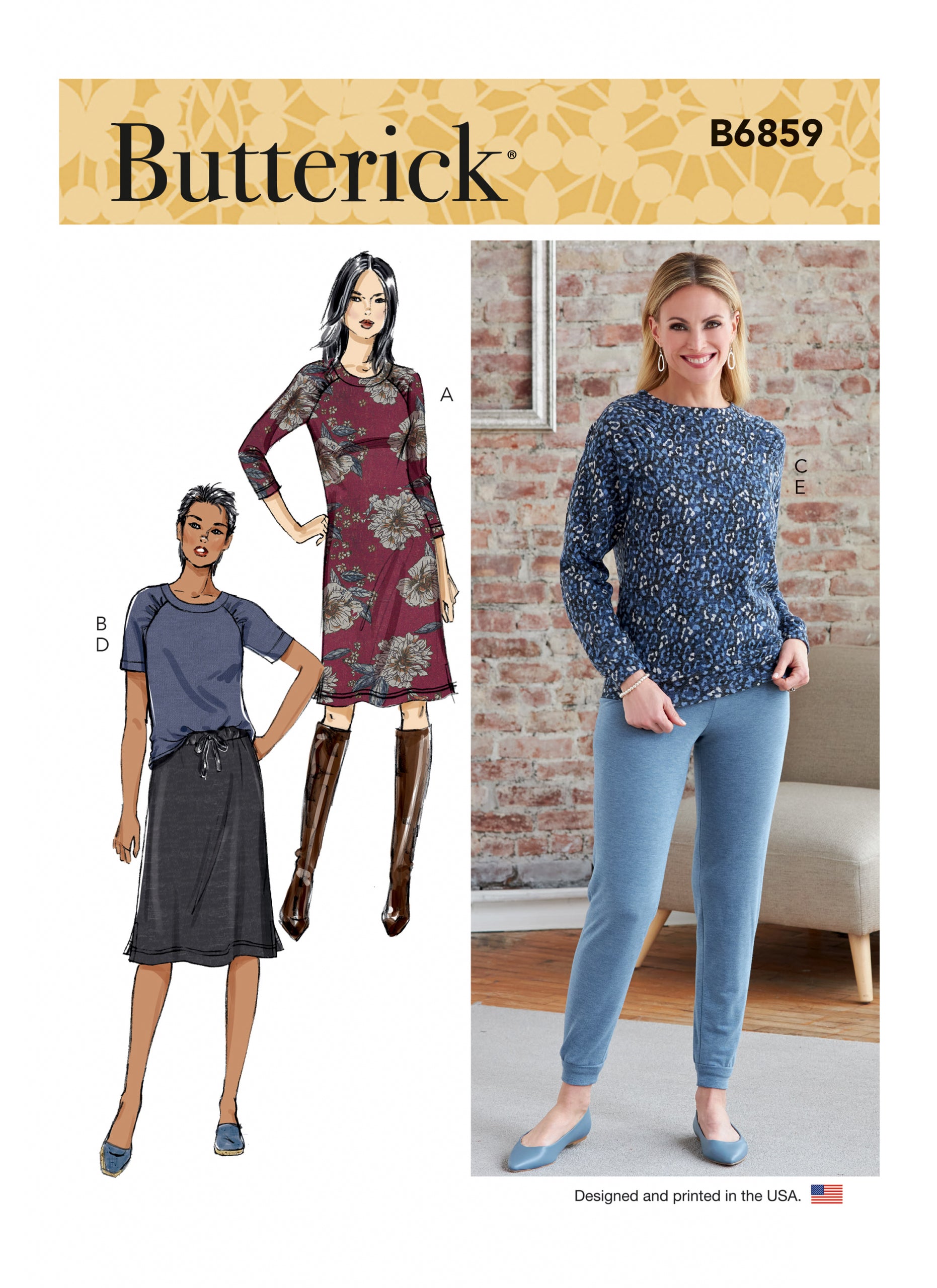 Butterick Dress, Top, Skirt, Trousers B6859