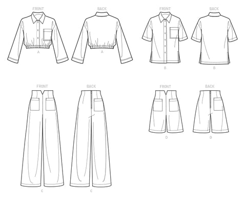 Butterick Shirts, Trousers and Shorts B6880