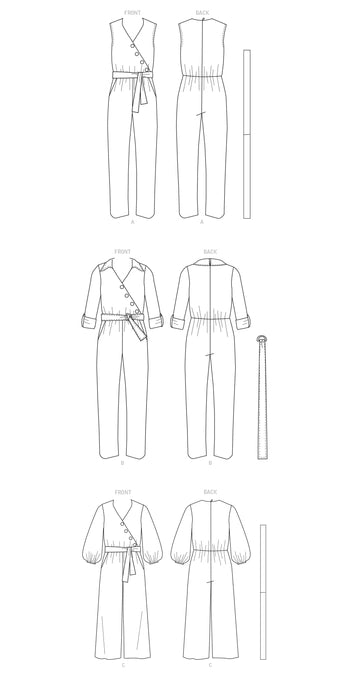 Butterick Jumpsuit, Sash and Belt B6881