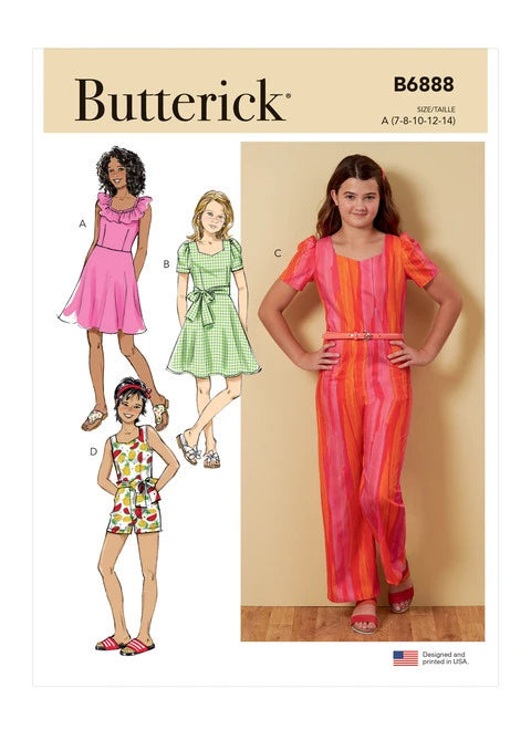 Butterick Dress, Jumpsuit, Romper B6888