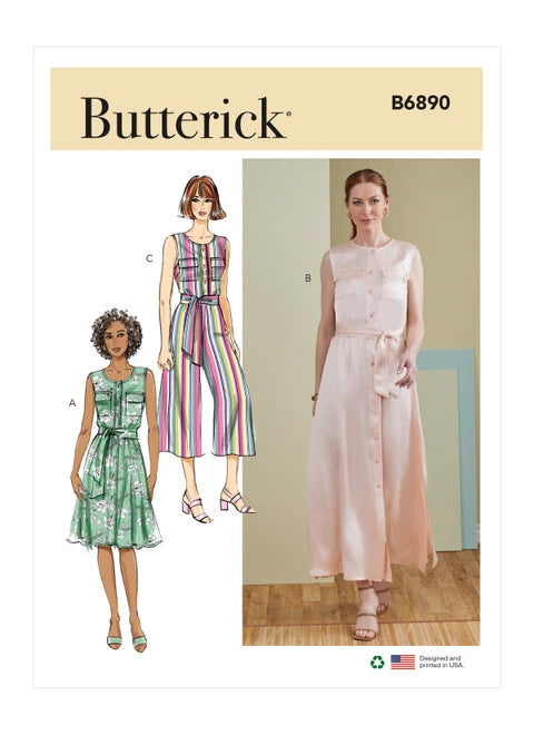 Butterick Dress, Jumpsuit and Sash B6890