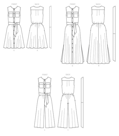 Butterick Dress, Jumpsuit and Sash B6891