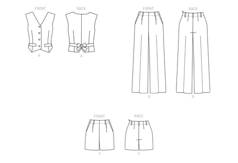 Butterick Waistcoat, Trousers and Shorts B6901