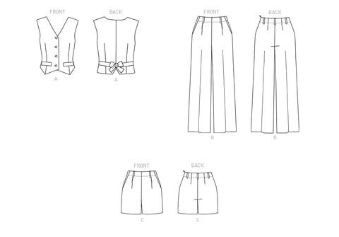 Butterick Waistcoat, Trousers and Shorts B6902