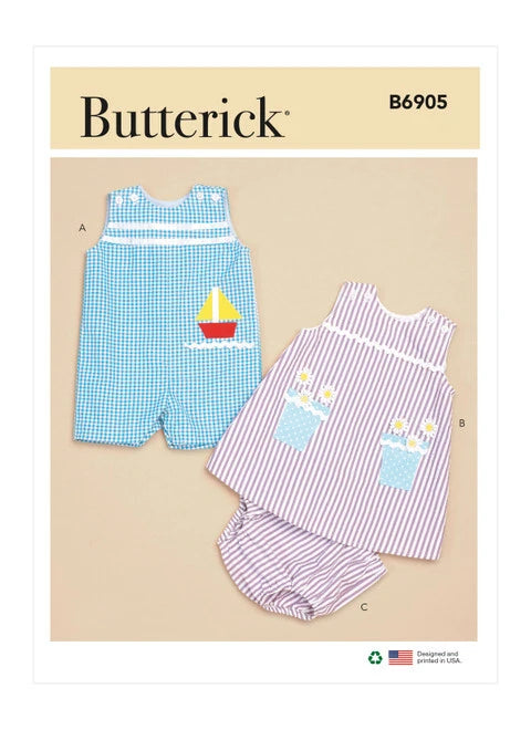 Butterick Baby Overalls, Dress and Panties B6905