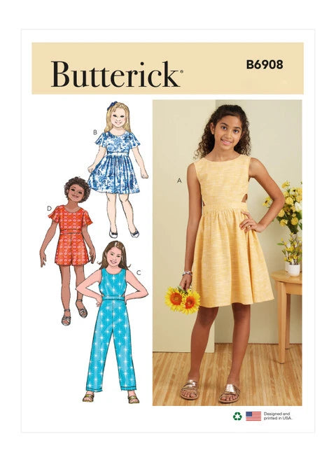 Butterick Child/Teen Dress, Jumpsuit and Romper B6908