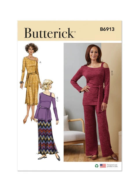 Butterick Knit Dress, Top, Skirt and Trousers B6913