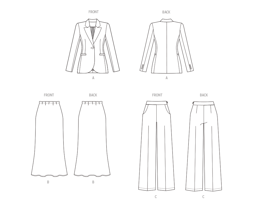 Butterick Jacket, Skirt, Trousers B6933