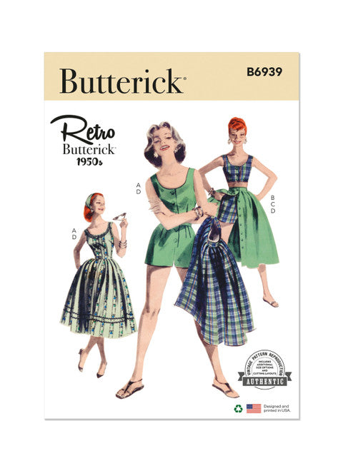 Butterick Playsuit, Blouse, Shorts & Skirt B6939