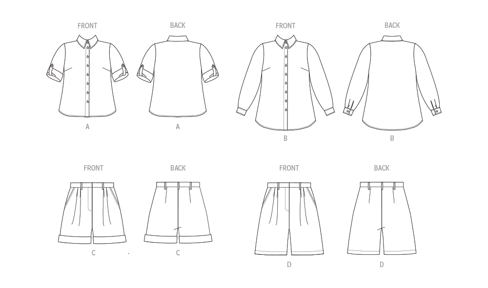 Butterick Shirts and Shorts B6947