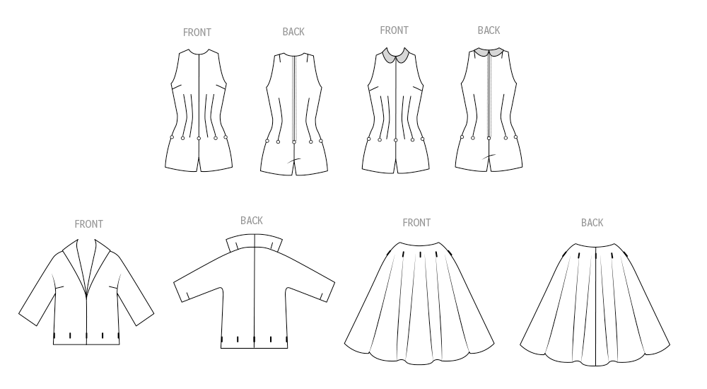 Butterick Vintage Playsuit, Blouse & Skirt B6989