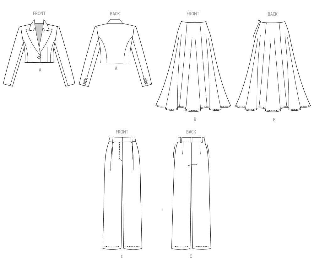 Butterick Jacket, Skirt & Trousers B7012