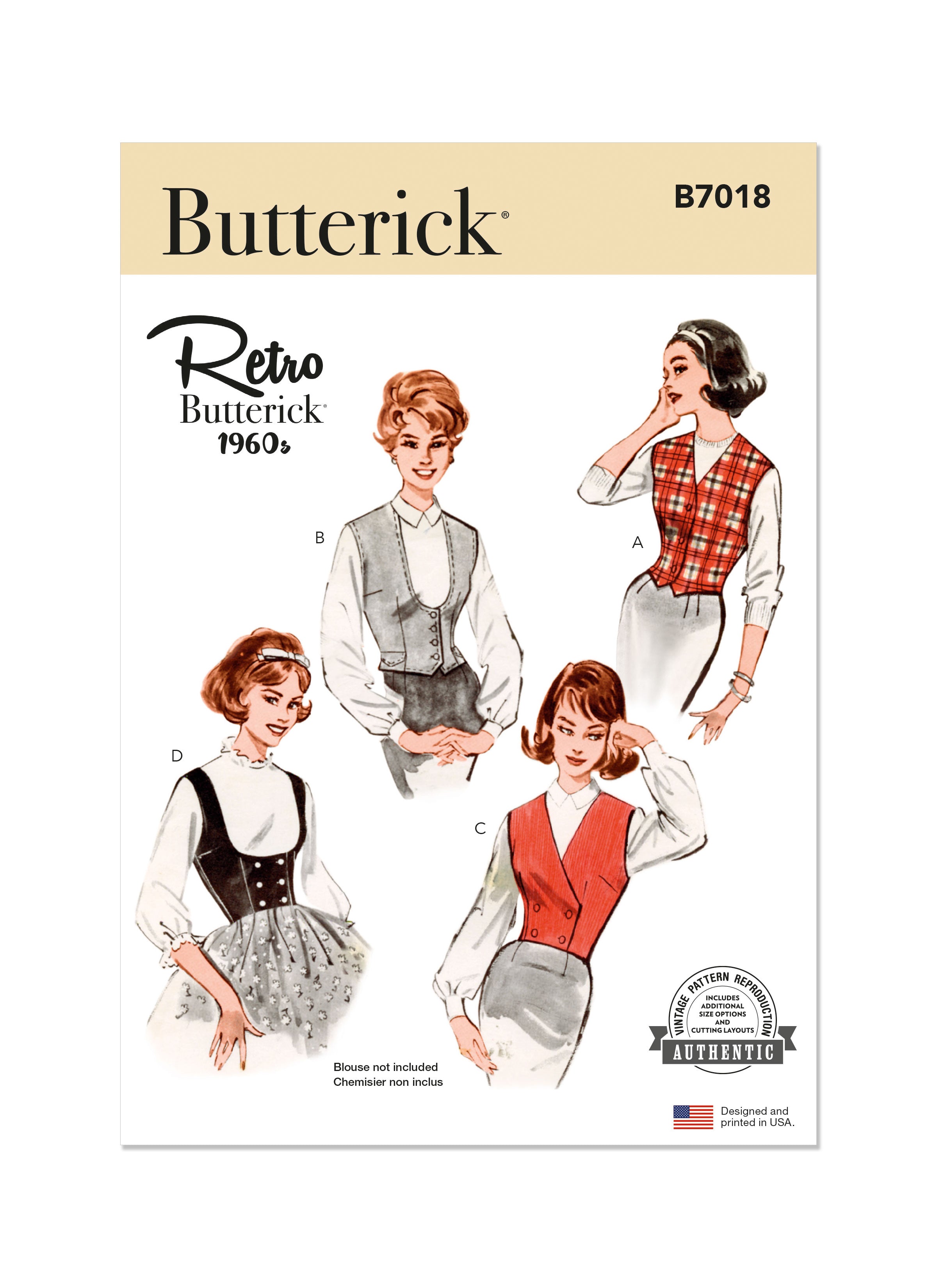 Butterick Vintage Vest or Waistcoats B7018