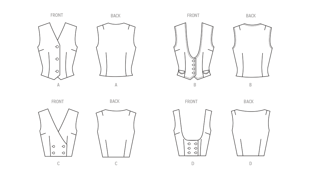 Butterick Vintage Vest or Waistcoats B7018