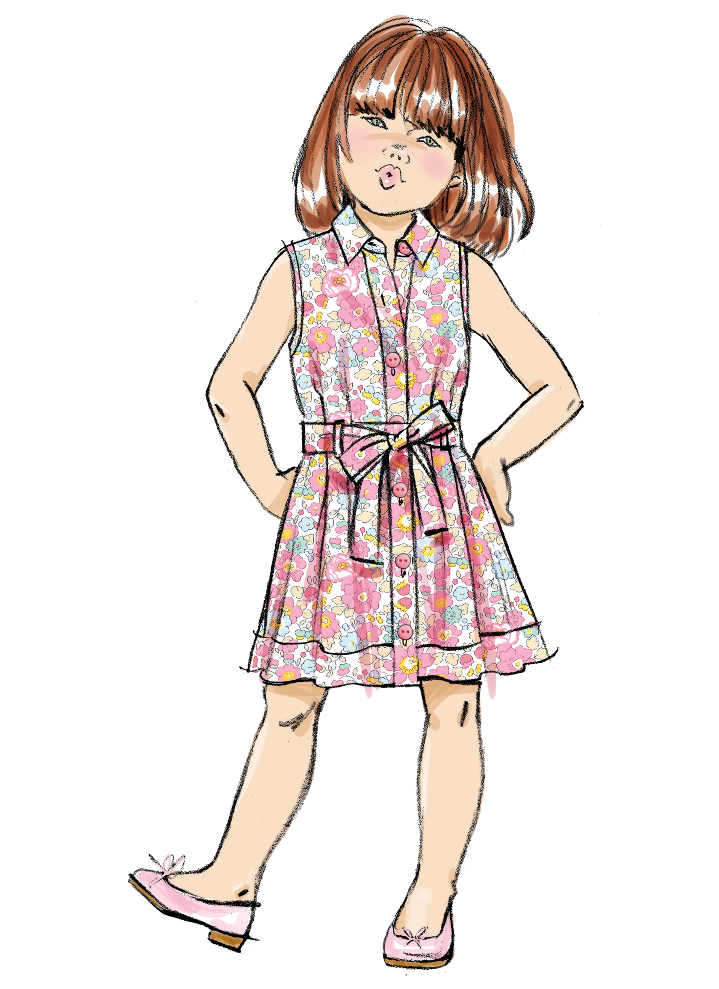 Butterick Children's Dress with Tie Belt B7033
