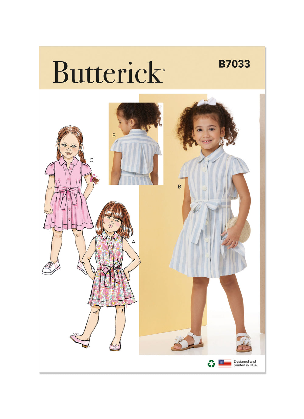Butterick Children's Dress with Tie Belt B7033