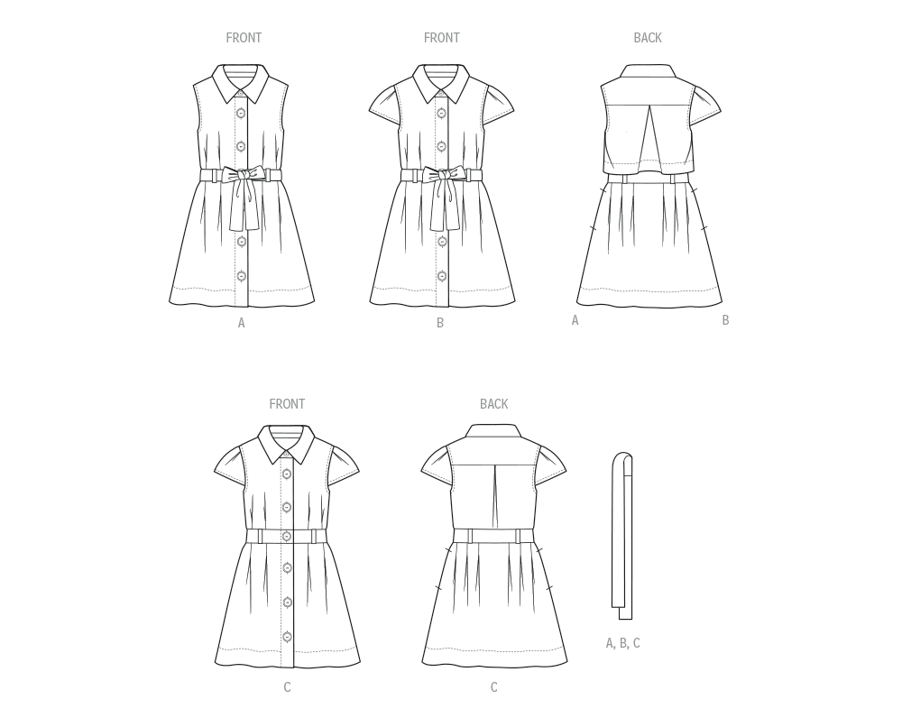 Butterick Children's Dress with Tie Belt B7033