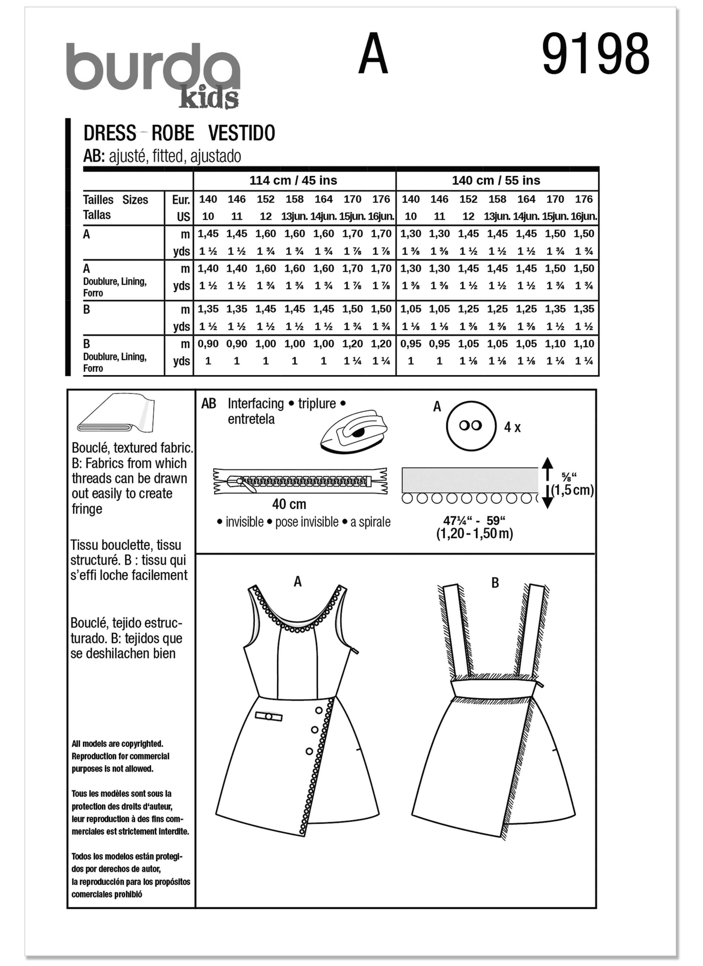 Burda Children's Dress and Skirt 9198
