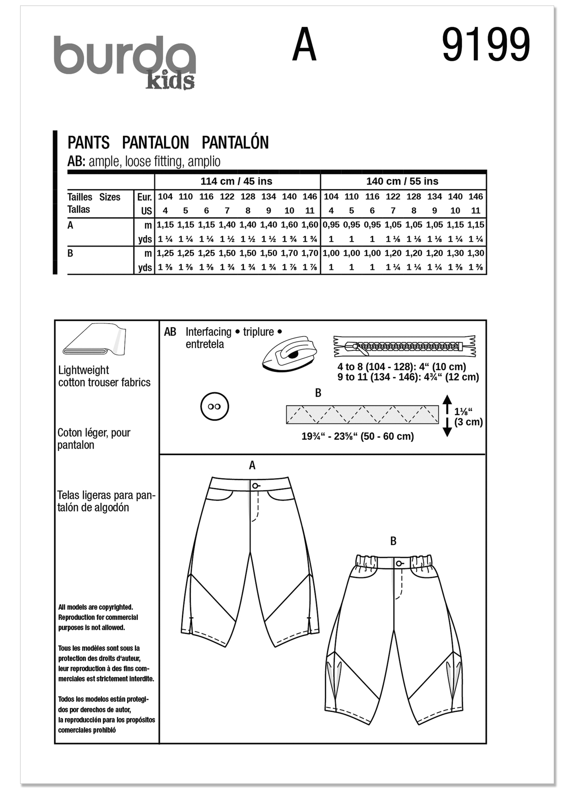 Burda Children's Bloomers and Cardigan 9199