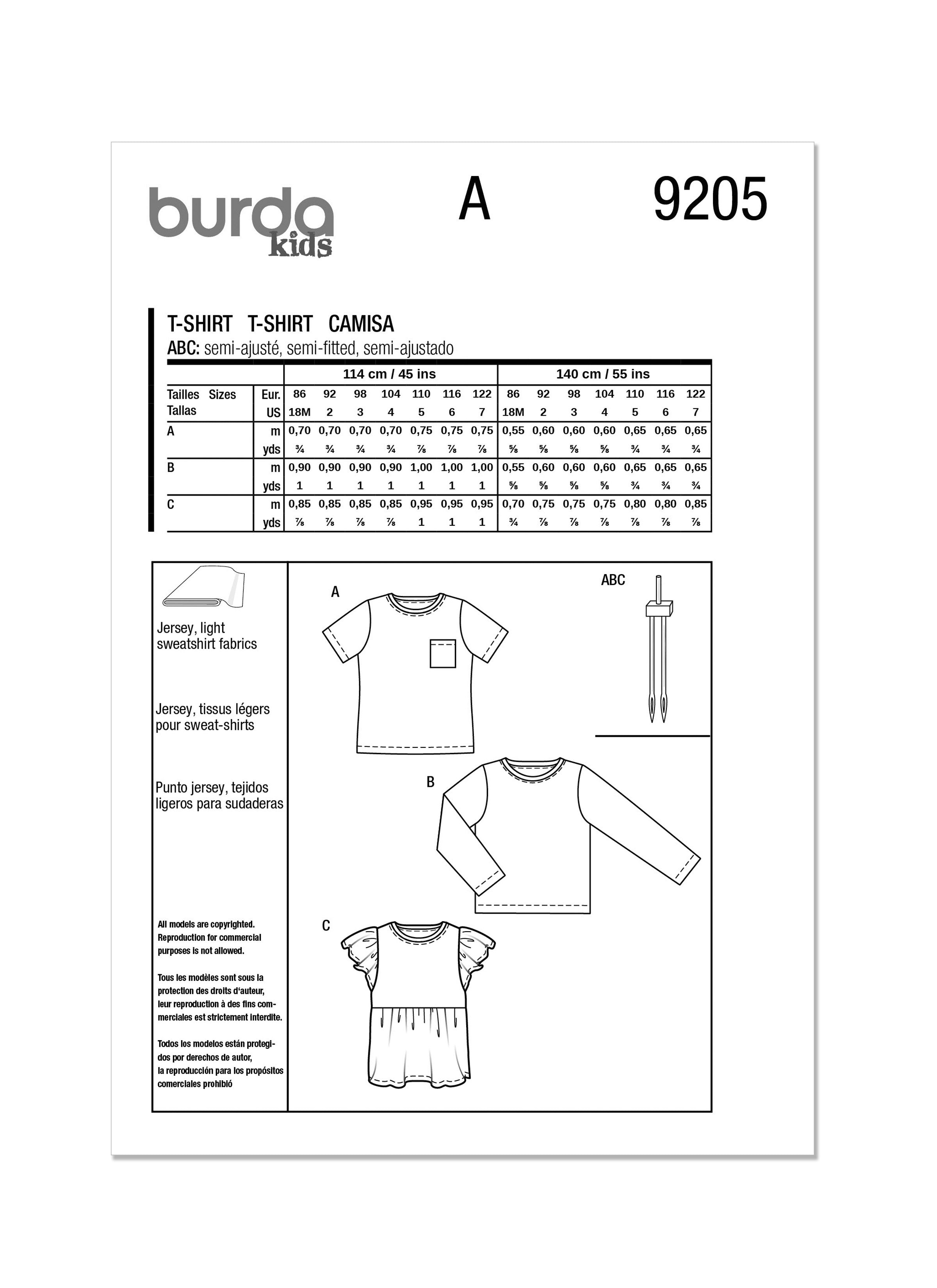 Burda Toddlers' T-Shirt 9205