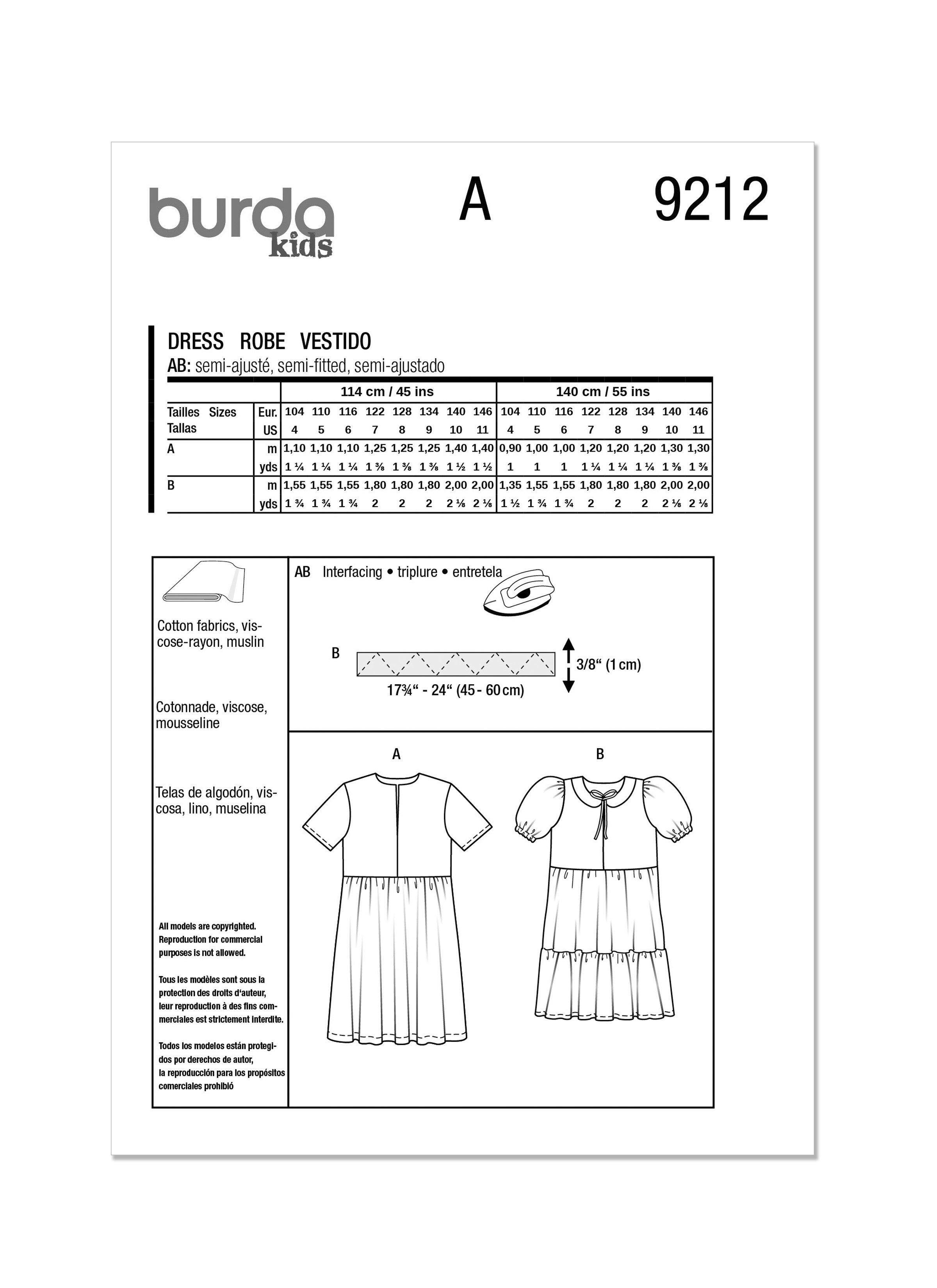 Burda Children's Dress 9212