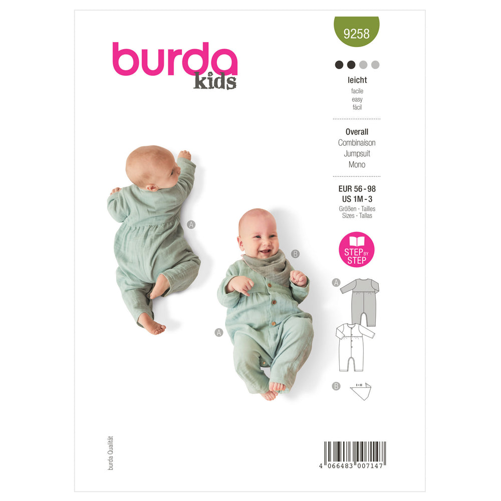 Burda Baby/Child Romper and Bib 9258