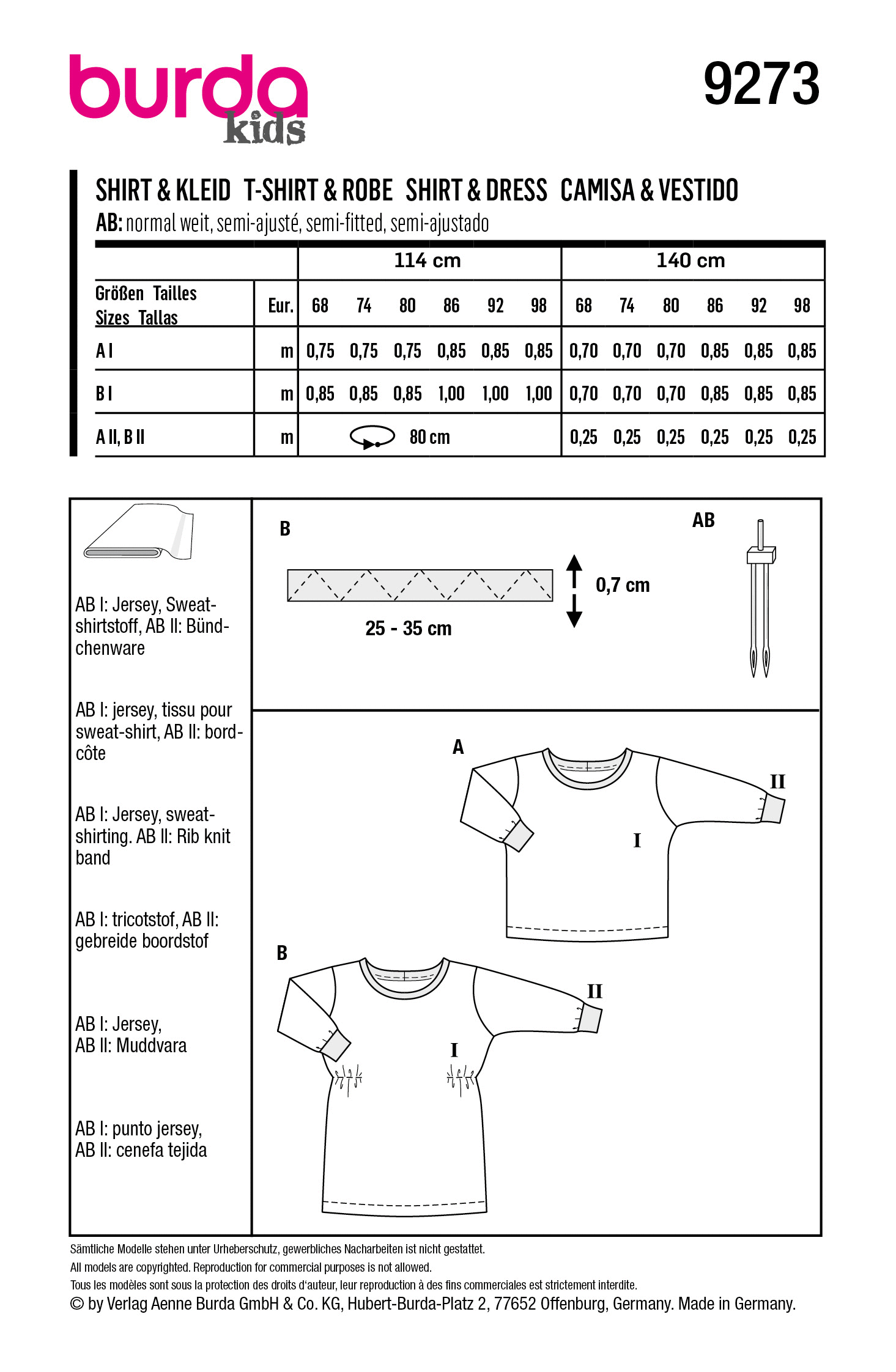 Burda Baby/Child Top and Dress 9273