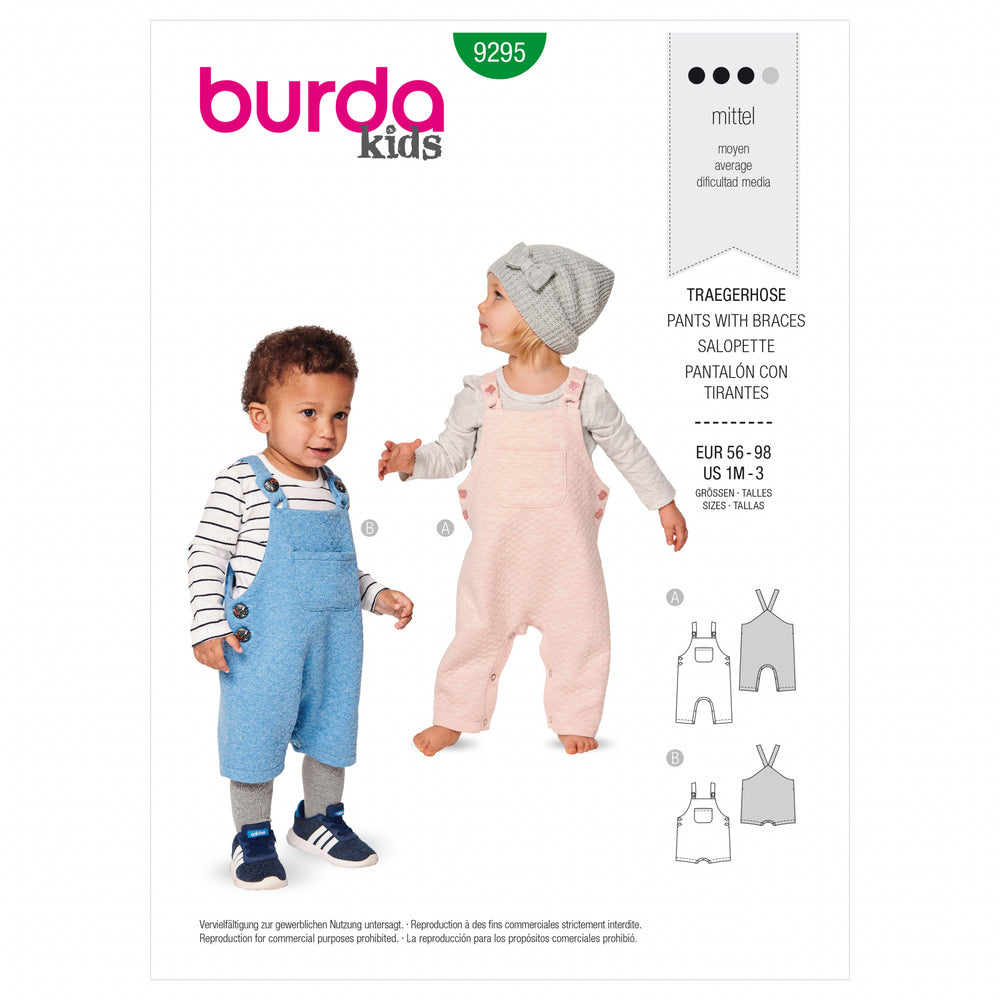 Burda Baby/Child Dungarees/Overalls 9295