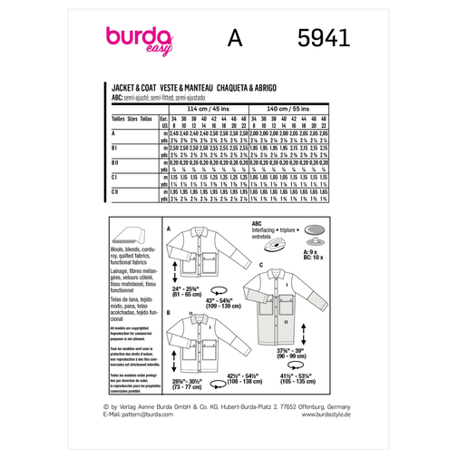 Burda Jacket and Coat 9541