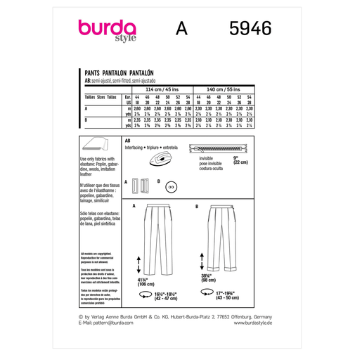 Burda Trousers 5946