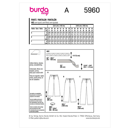 Burda Trousers 5960