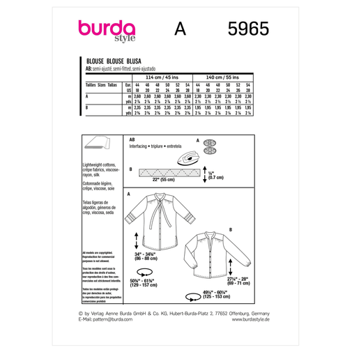 Burda Blouses 5965