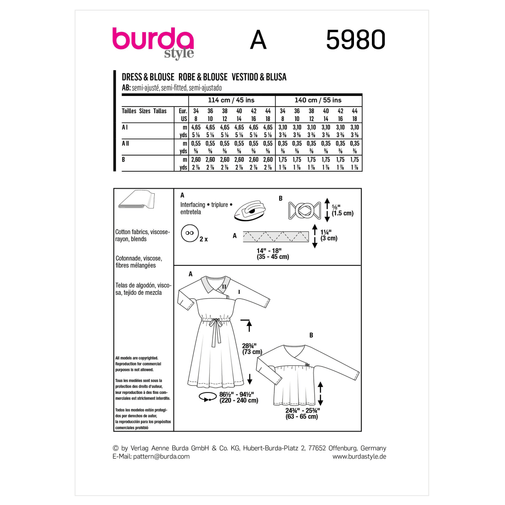 Burda Dress and Blouse 5980