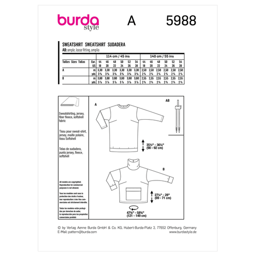 Burda Sweatshirts 5988