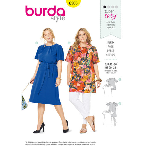 Burda Top, Tunic and Dress 6305