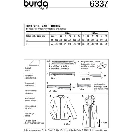 Burda Jacket and Vest 6337