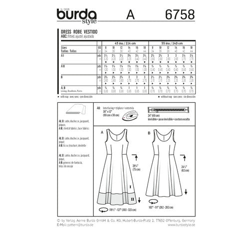 Burda Dresses 6758