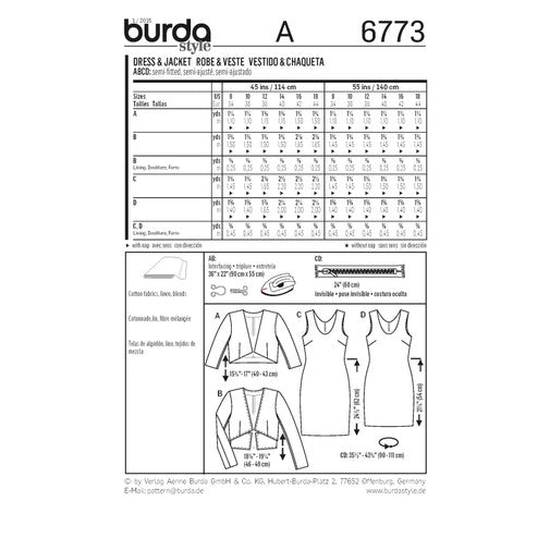 Burda Dress and Jacket 6773